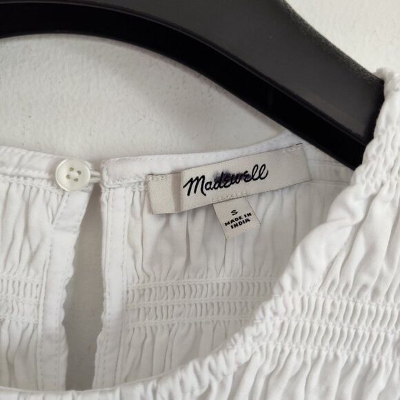 Ladies SZ S Madewell White Bubble Hem Midi Dress - Picture 4 of 4